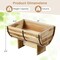 Natural Acacia Wood Planter Box with Drainage Gaps Rustic Barrel-Style Garden Pot for Outdoors